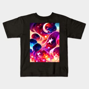 Sea of Stars Fluid Abstract Pattern Kids T-Shirt